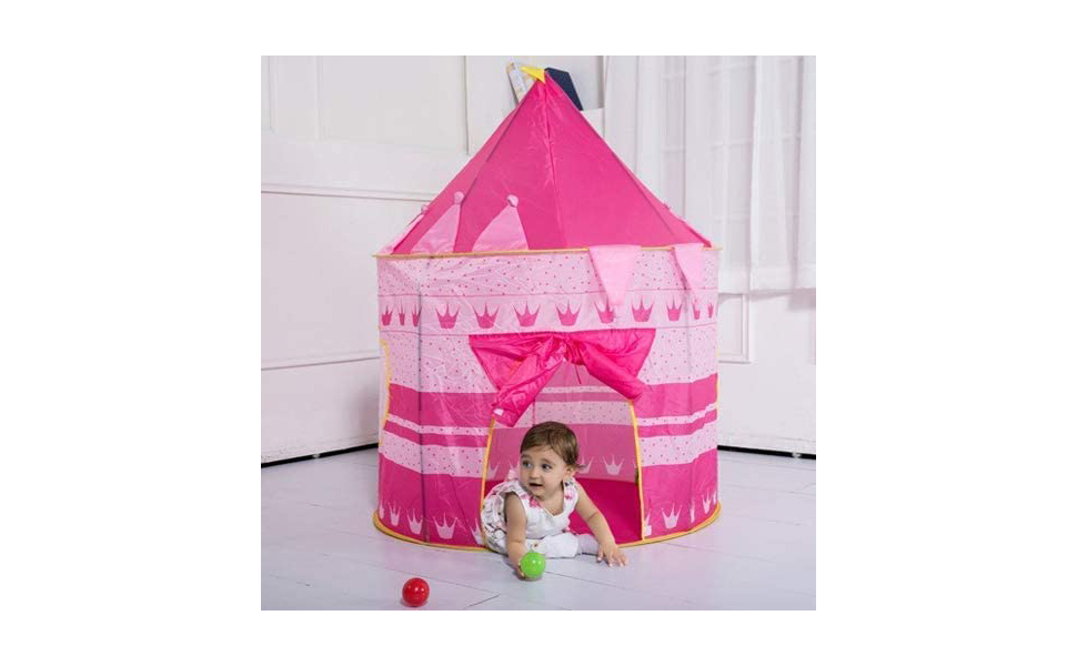 Kids-Play-Tent-Girl-Princess-Castle-House-Tent-Portable-with-Carrying-Case-B091CJ6Z52